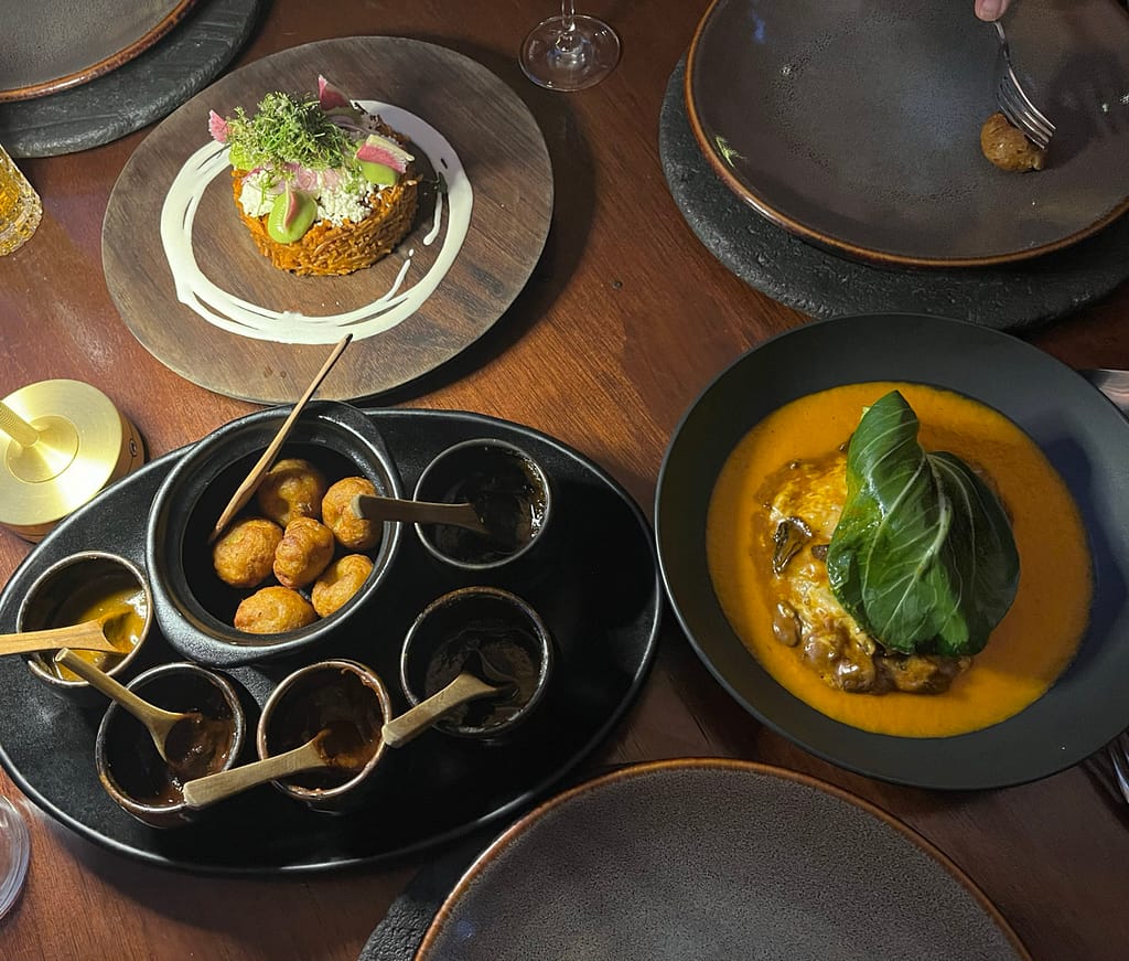 Mole sampler platter Oaxaca