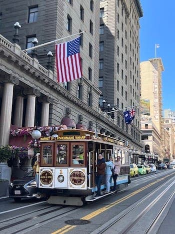 Cable car downtown trip to San Francisco